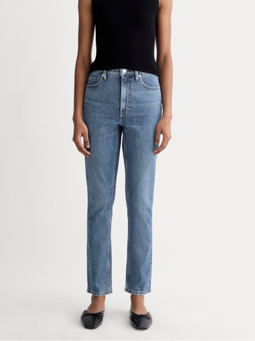 👖 Everlane The Cheeky Straight Jean Women's Size 26 Medium Wash Denim High Rise